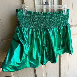 NWT Main strip green metallic shorts
